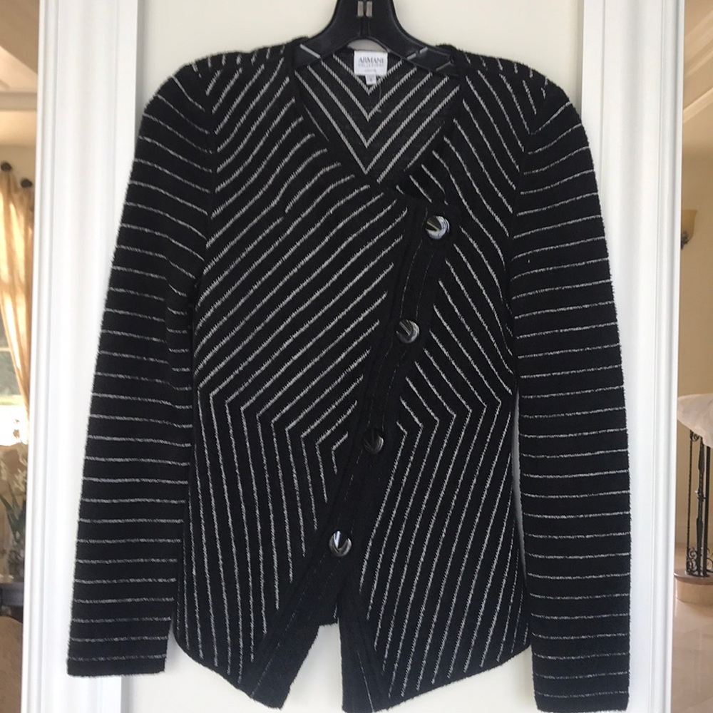 Black and nude Armani sweater/ top